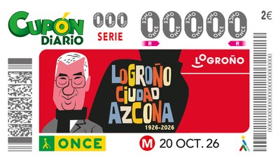 Cupón de la ONCE dedicado al Centenario de Rafael Azcona Cupón de la ONCE dedicado al Centenario de Rafael Azcona