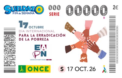 Cupón de la ONCE dedicado al Día Internacional para la Erradicación de la Pobreza 2026 Cupón de la ONCE dedicado al Día Internacional para la Erradicación de la Pobreza 2026