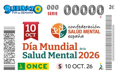 Cupón de la ONCE dedicado al Día Mundial de la Salud Mental 2026 Cupón de la ONCE dedicado al Día Mundial de la Salud Mental 2026