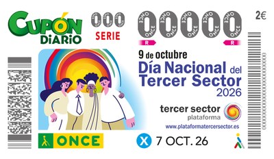Cupón de la ONCE dedicado al Dia Nacional del Tercer Sector Cupón de la ONCE dedicado al Dia Nacional del Tercer Sector