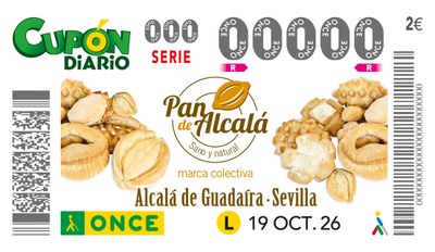 Cupón de la ONCE dedicado al Pan de Alcalá de Guadaíra, Sevilla Cupón de la ONCE dedicado al Pan de Alcalá de Guadaíra, Sevilla