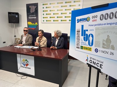 Un momento de la presentación del cupón dedicado al 150 aniversario de la publicación de ‘O Tío Marcos d'A Portela’ Un momento de la presentación del cupón dedicado al 150 aniversario de la publicación de ‘O Tío Marcos d'A Portela’