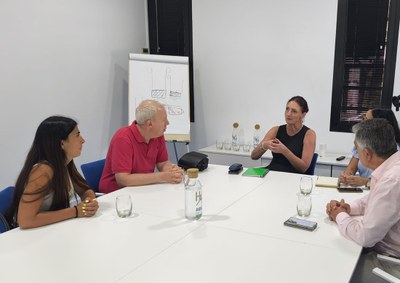 Un momento de la reunión entre ONCE y Aguas de Huelva Un momento de la reunión entre ONCE y Aguas de Huelva