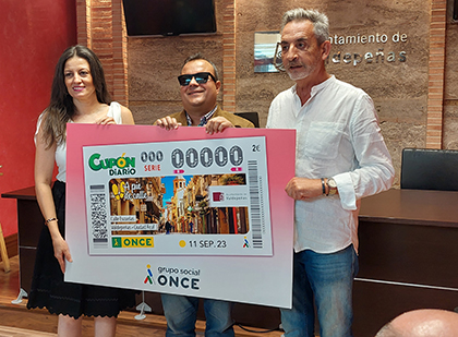 Presentación del cupón dedicado a la calle Escuelas, de Valdepeñas