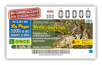 El lince ibérico protagoniza uno de los cupones de la ONCE dedicados a la Semana del Medio Ambiente