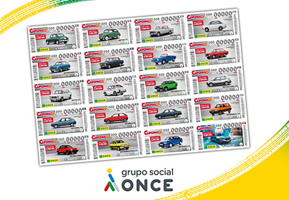 CARTEL CON LOS 20 CUPONES DEDICADOS A LOS 75 AÑOS DE SEAT