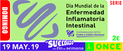 Cupón de la ONCE dedicado al Día Mundial de la Enfermedad Inflamatoria Intestinal