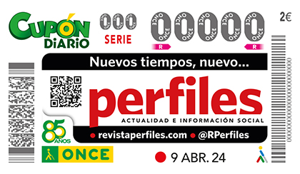 Cupón de la ONCE dedicado a la Revista Perfiles