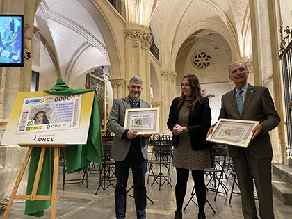 Presentación del cupón de la ONCE dedicado al 25 aniversario de la Refundación de la Hermandad de Pilares de la Soledad de Orihuela