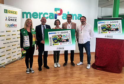 Presentación del cupón de la ONCE dedicado al 50 aniversario de Mercapalma