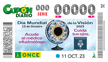 Cupón de la ONCE dedicado al Día Mundial de la Visión