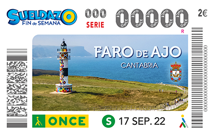 Cupón de la ONCE dedicado al Faro de Ajo Cantabria