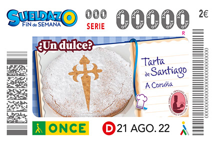 Imagen del cupón dedicado a la Tarta de Santiago
