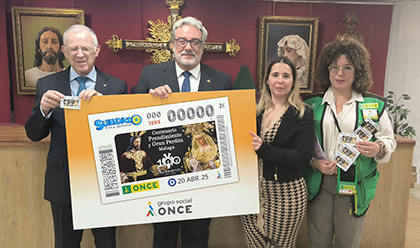 Presentación del cupón dedicado al centenario de la Hermandad del Prendimiento de Málaga