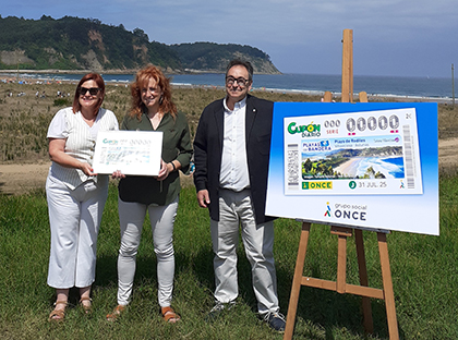 Presentación del cupón dedicado a la Playa de Rodiles, Villaviciosa, Asturias