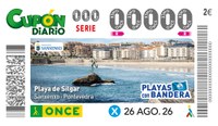 Cupón de la ONCE dedicado a la Playa de Silgar, Sanxenxo, Pontevedra