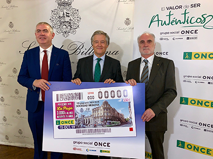 Presentación deo cupón que la ONCE dedica al 180 aniversario de la Sociedad Bilbaina