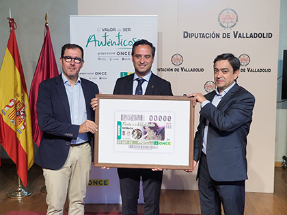 Presentación del cupón de la ONCE dedicado a la Fiesta de la Vendimia de Serrada