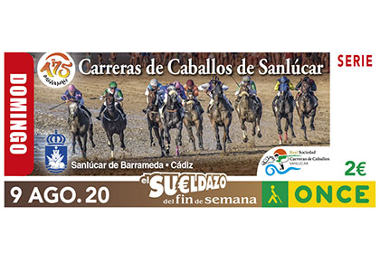 Cupón del 9 de agosto dedicado a las carreras de caballos de Sanlúcar