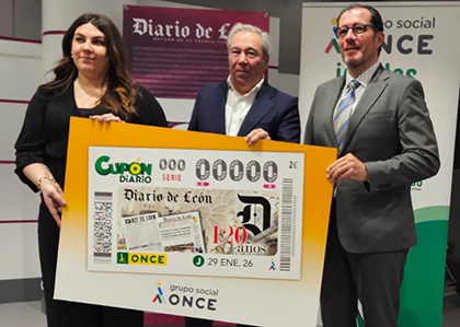 Presentación del cupón dedicado al 120 aniversario del Diario de León