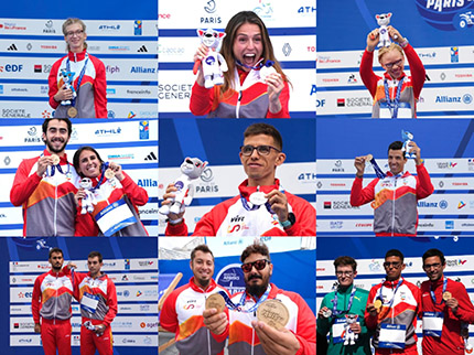 Collage con fotos de los medallistas