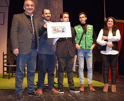 Foto de familia de la presentación del cupón dedicado a la calle resa, de Villarrobledo