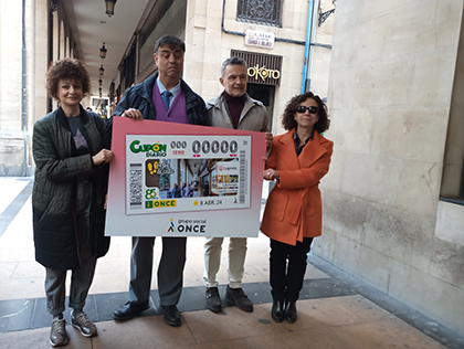 Presentación del cupón dedicado a la calle Portales de Logroño