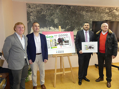 Presentación del cupón dedicado a la calle Menacho de Badajoz