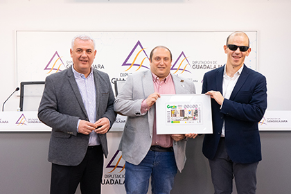 Foto presentación del cupón dedicado a la Costanilla de Santa Clara de Molina de Aragón