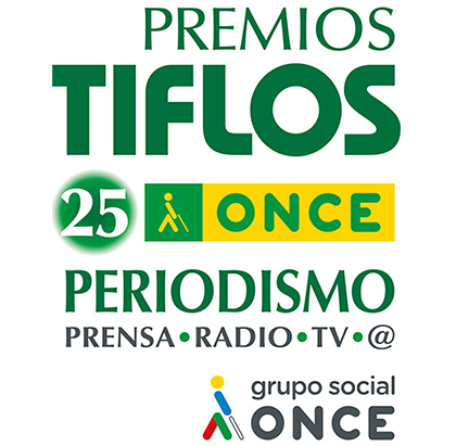 Logotipo 25 edición Premios Tiflos Periodismo ONCE
