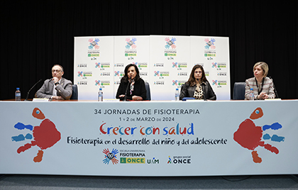 Fernando Díez, M Pilar López, Virginia Castellano Gómez-Monedero y Ana Varas, durante la inauguración de las Jornadas