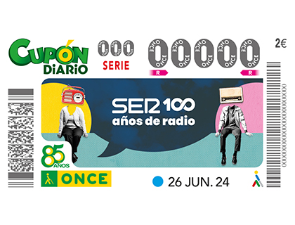 Cupón de la ONCE dedicado a los 100 años de la Cadena SER