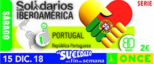 Cupón dedicado a Portugal, dentro de la serie 'Solidarios con Iberoamérica'
