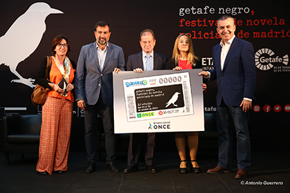 Presentación del cupón de la ONCE dedicado a la XV Edición de Getafe Negro