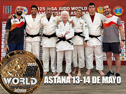 Composición con las medallas del Mundial de Judo de Astana