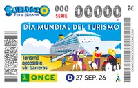 Cupón de la ONCE dedicado al Día Mundial del Turismo 2026