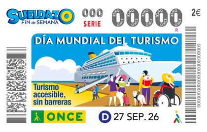 Cupón de la ONCE dedicado al Día Mundial del Turismo 2026