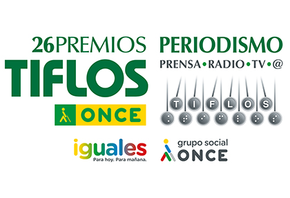 Logotipo de la 26 edición de los Premios Tiflos de Periodismo del Grupo Social ONCE