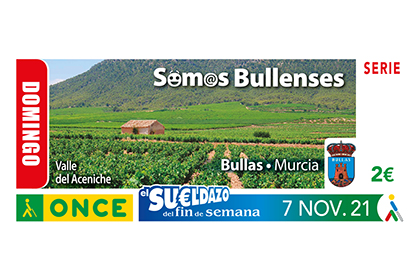 Cupón dedicado al gentilicio de Bullas (Región de Murcia)