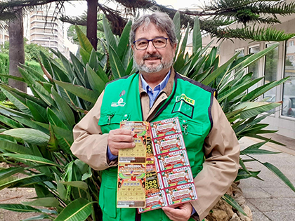 Sebastián Martín, vendedor de la ONCE en Huelva