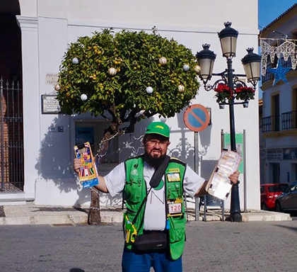 José Antonio del Río Rivero, vendedor ONCE en Coín
