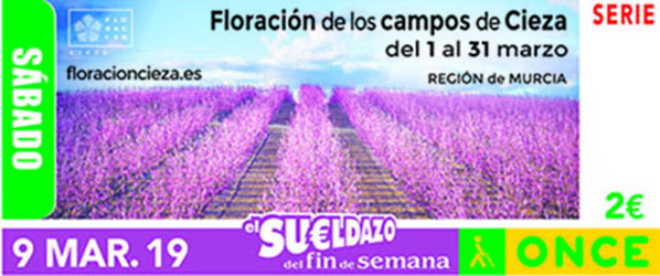 Cupón dedicado a la floración de los campos de Cieza (Región de Murcia)