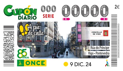Cupón de la ONCE dedicado a la Rúa do Príncipe, Vigo