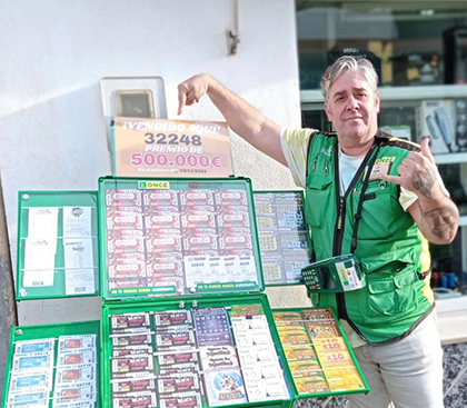 Jorge López, vendedor de la ONCE que ha dado 500.000 euros en Churriana