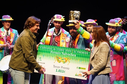 Tercer premio a la Comparsa ‘La alegría de Cádiz’