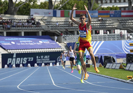 Yassine Ouhdadi tras su victoria en París