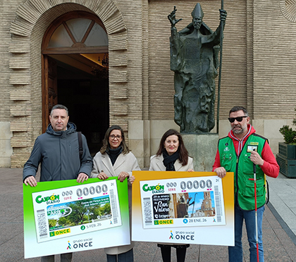 Presentación de los cupones dedicados al Fresno del Parque Grande y a la festividad de San Valero