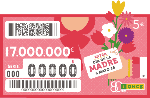 Cupón preimpreso del Sorteo Extraordinario del Día de la Madre. Gana hasta 17.000.000 € por 5 €