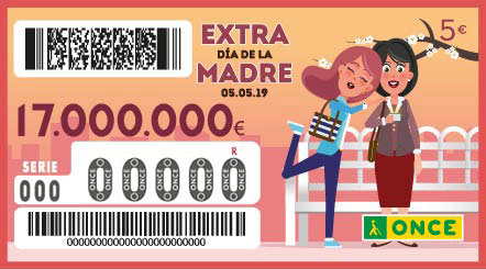 Cupón preimpreso del Sorteo Extraordinario del Día de la Madre. Gana hasta 17.000.000 € por 5 €