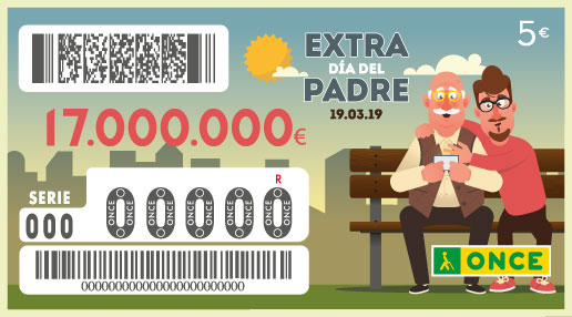 Cupón preimpreso del Sorteo Extraordinario del Día del Padre. Gana hasta 17.000.000 € por 5 €